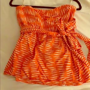 Anthropologie strapless top with sash 12